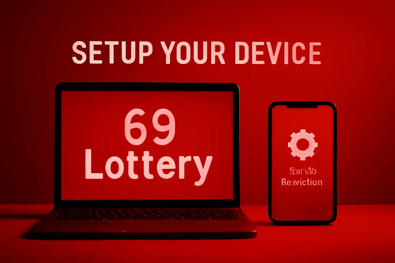 A detailed graphic illustrating the setup process for 69 Lottery on various devices.