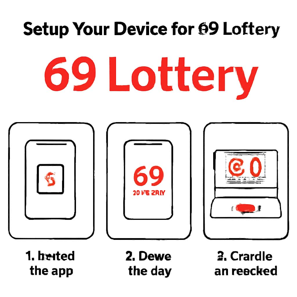 An educational diagram illustrating how to install 69 Lottery on mobile devices.