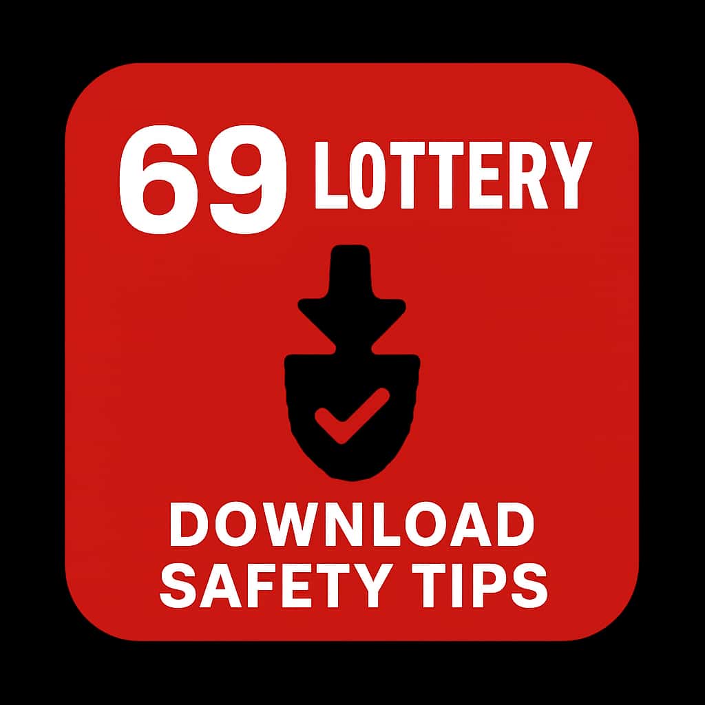 A simple badge symbolizing safety in downloading the 69 Lottery app.