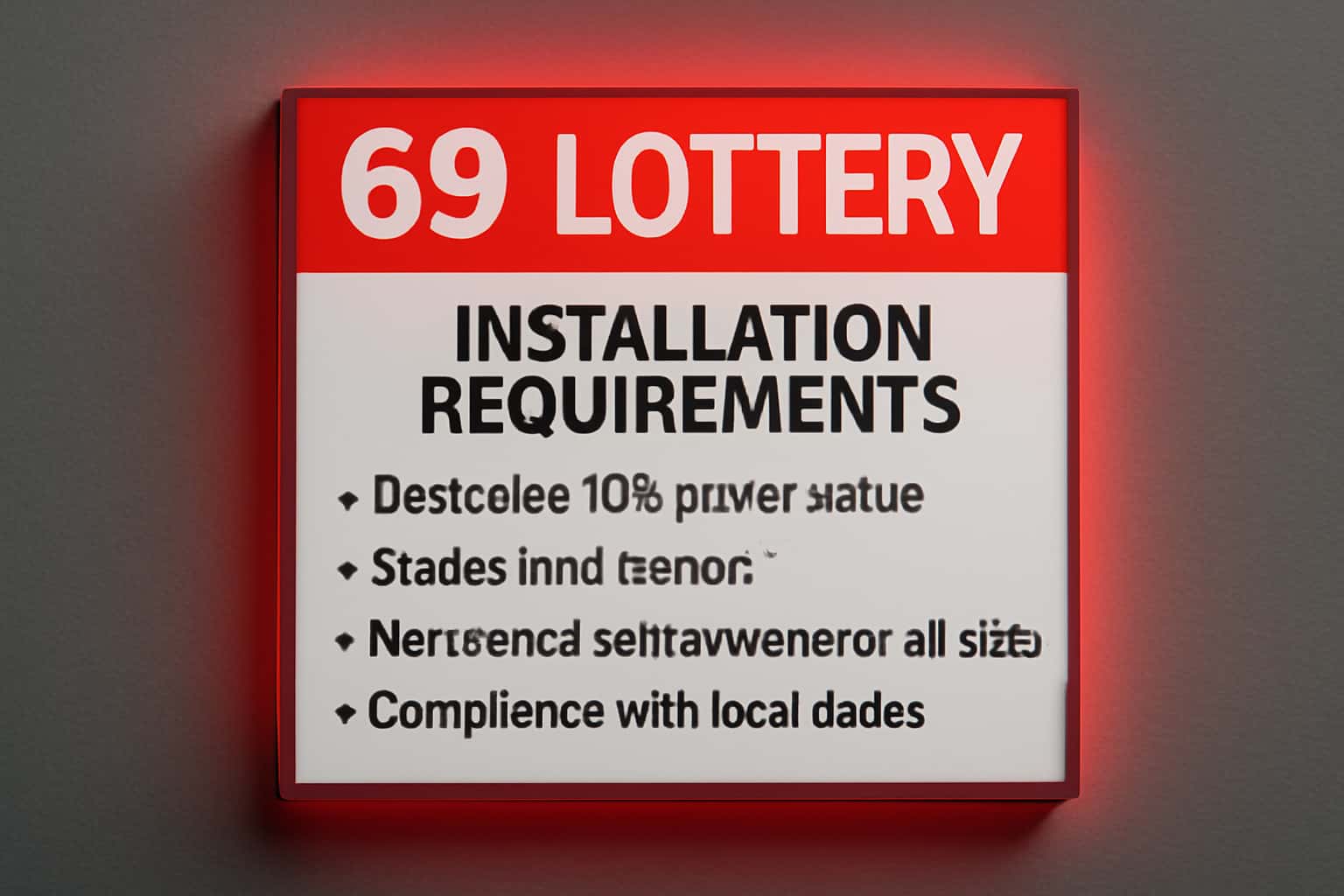 An informational scene depicting the installation requirements for the 69 Lottery app.