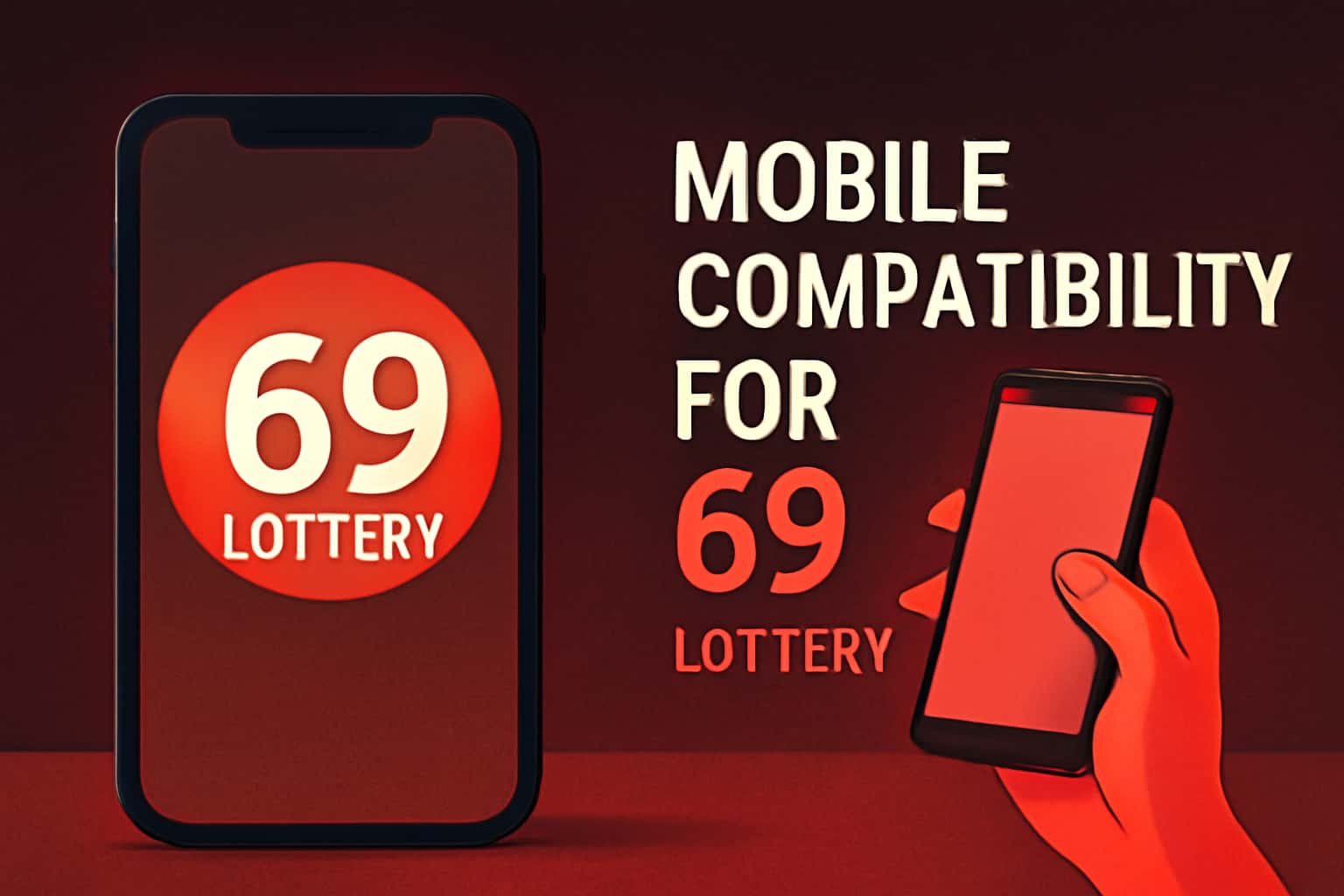 An illustrative representation of mobile compatibility for the 69 Lottery application.