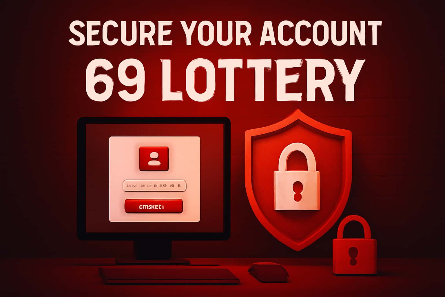 An informational scene showing security measures for the 69 Lottery account.