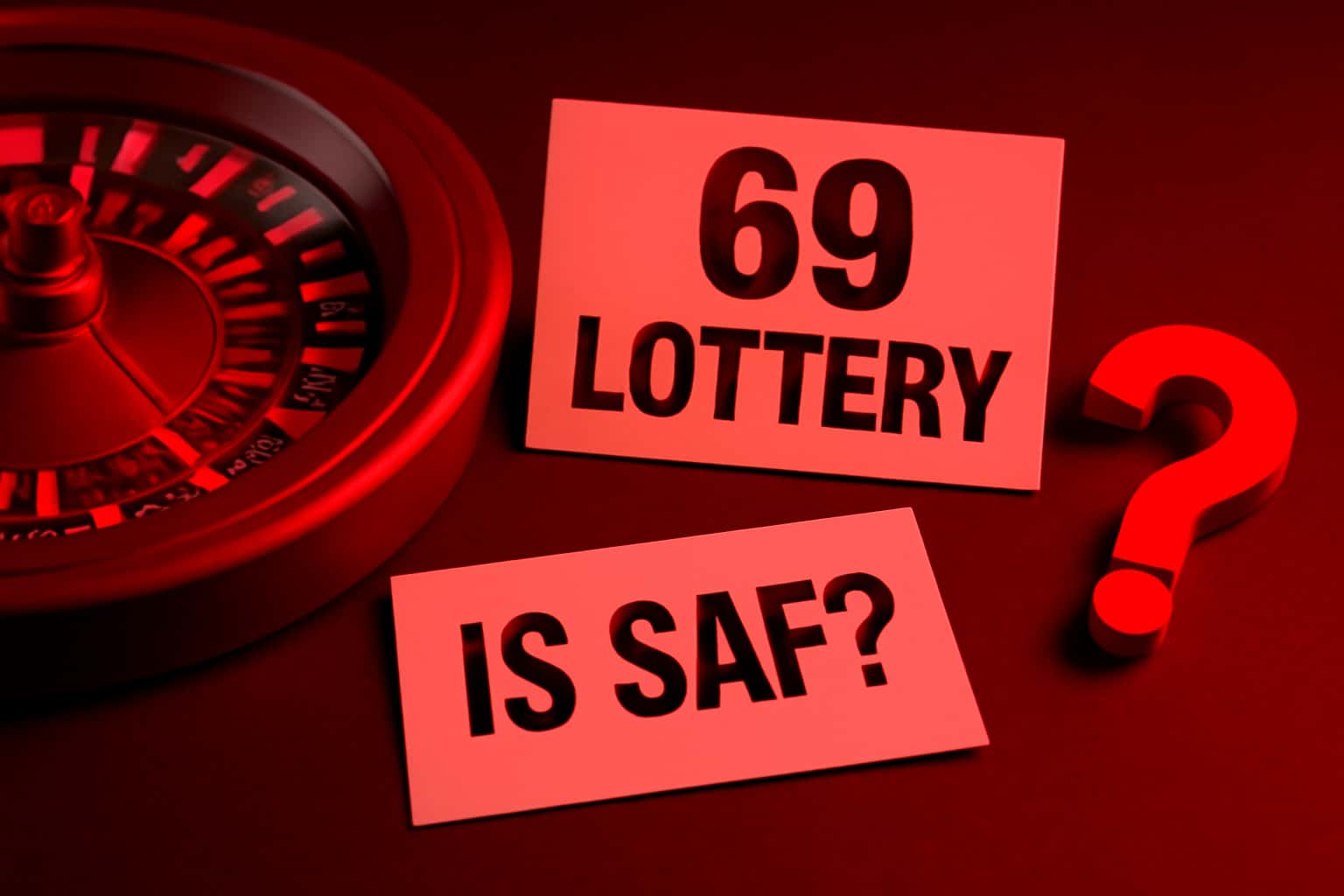Informational scene illustrating safety measures for 69 Lottery.