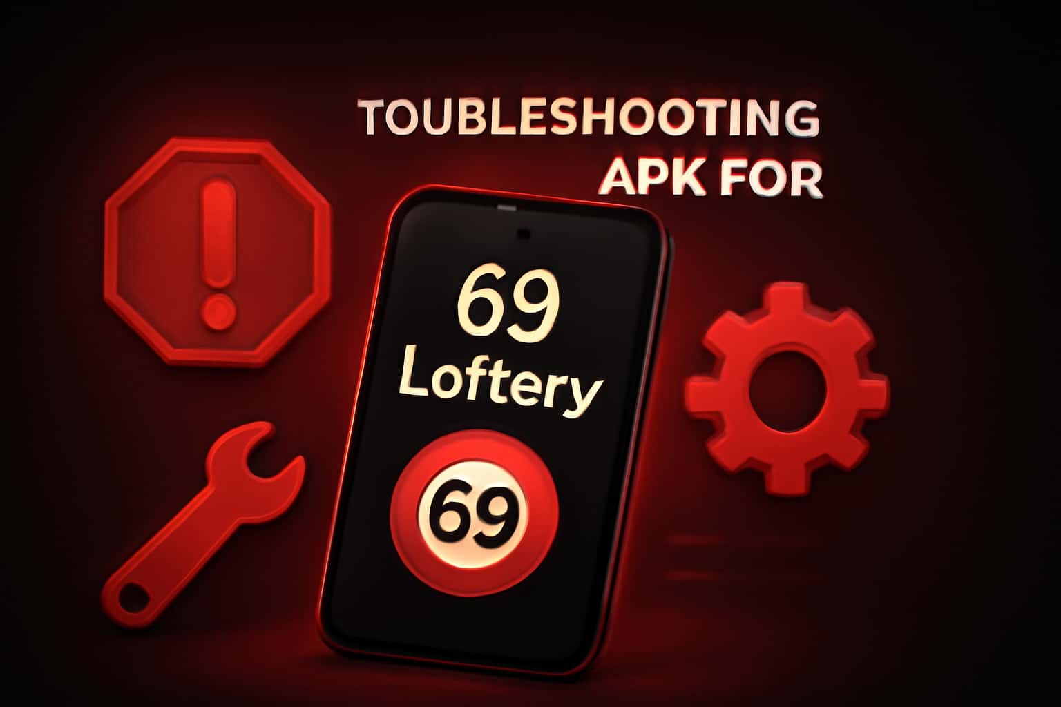 A visual representation of troubleshooting steps for the 69 Lottery APK.
