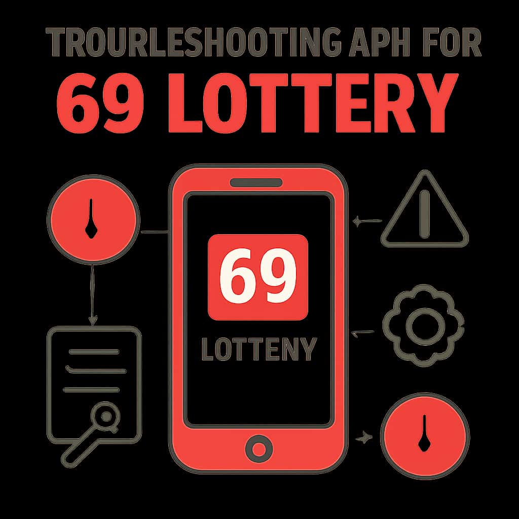 An educational diagram illustrating troubleshooting processes for the 69 Lottery APK.