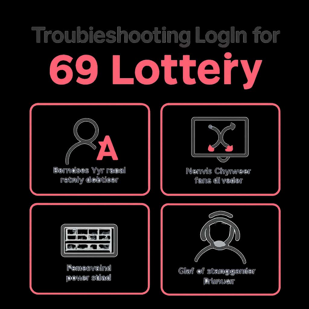 Diagram illustrating common troubleshooting steps for 69 Lottery login.